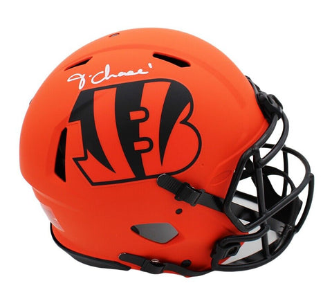 Ja'Marr Chase Signed Cincinnati Bengals Speed Authentic Rave NFL Helmet