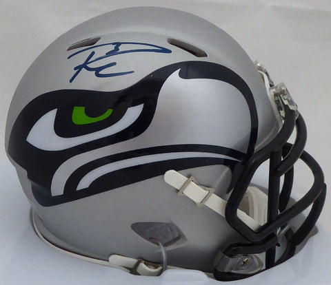 RUSSELL WILSON AUTOGRAPHED AMP SEAHAWKS SPEED MINI HELMET IN BLUE RW HOLO 159115