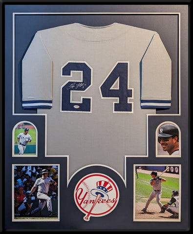 FRAMED NEW YORK YANKEES TINO MARTINEZ AUTOGRAPHED SIGNED JERSEY PSA DNA