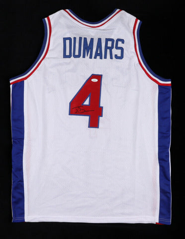 Joe Dumars Signed Detroit Pistons White Jersey (JSA COA) 6xAll Star Point Guard