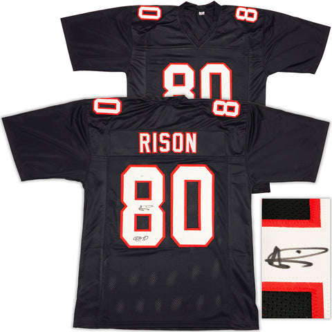 ATLANTA FALCONS ANDRE RISON AUTOGRAPHED BLACK JERSEY "84 TD" JSA STOCK #233378