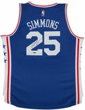 BEN SIMMONS Autographed Philadelphia 76ers Away Blue Jersey UDA