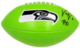 UCHENNA NWOSU AUTOGRAPHED SEATTLE SEAHAWKS GREEN LOGO FOOTBALL MCS HOLO 211035