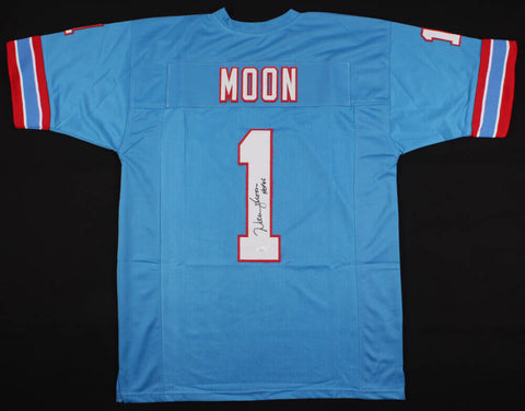 Warren Moon Signed Houston Oilers Powder Blue Jersey Inscrbed HOF 06 (JSA COA)