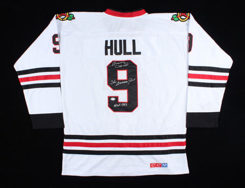 Bobby Hull Signed Chicago Blackhawks Inscribed "The Golden Jet" & "HOF 83" (PSA)