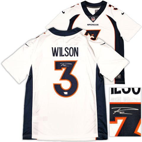 BRONCOS RUSSELL WILSON AUTOGRAPHED WHITE NIKE LIMITED JERSEY L FANATICS 227958