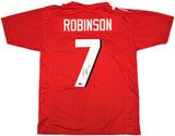 ATLANTA FALCONS BIJAN ROBINSON AUTOGRAPHED RED JERSEY BECKETT BAS WITNESS 230587