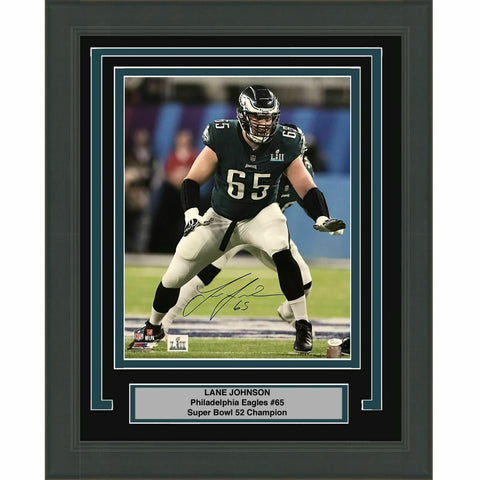 FRAMED Autographed/Signed LANE JOHNSON Philadelphia Eagles 16x20 Photo JSA COA