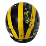 Autographed/Signed 2023 Michigan Full-Size Speed Helmet 17 Signatures BAS COA