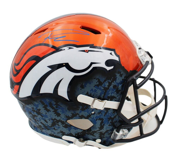 Russell Wilson Signed Denver Broncos Speed Authentic Ripped Flash NFL Helmet