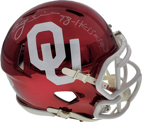 BILLY SIMS AUTOGRAPHED OKLAHOMA CHROME MINI HELMET "78 HEISMAN" BECKETT 149118