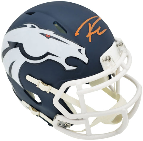 RUSSELL WILSON AUTOGRAPHED BRONCOS AMP BLUE MINI HELMET FANATICS HOLO 227948