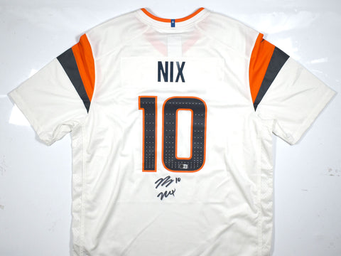 Bo Nix Autographed Denver Broncos Nike Game White Jersey - Beckett W Hologram