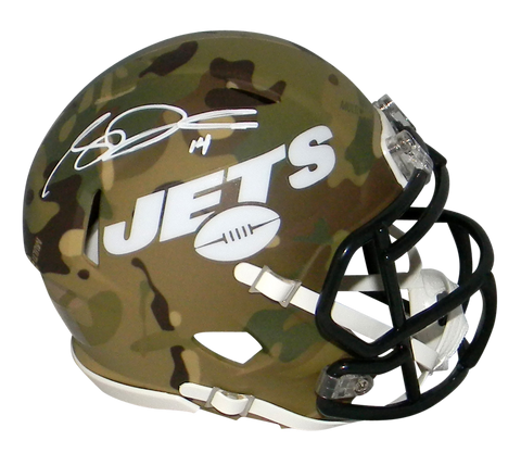 SAM DARNOLD AUTOGRAPHED SIGNED NEW YORK JETS CAMO SPEED MINI HELMET BECKETT