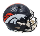 Peyton Manning Signed Denver Broncos Speed Authentic NFL Helmet with "SB Champs"