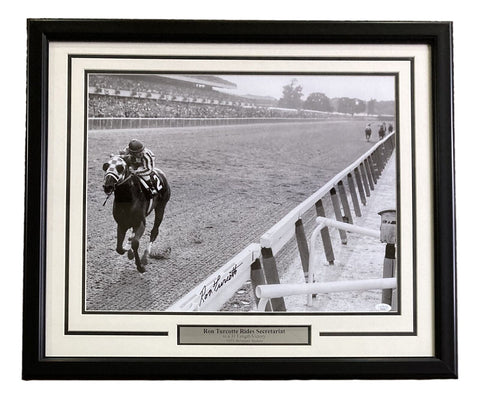 Ron Turcotte Black Signed Framed 16x20 Secretariat Belmont Stakes Photo JSA