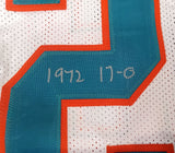 DOLPHINS MERCURY MORRIS AUTOGRAPHED WHITE JERSEY "1972 17-0" BECKETT QR 194359