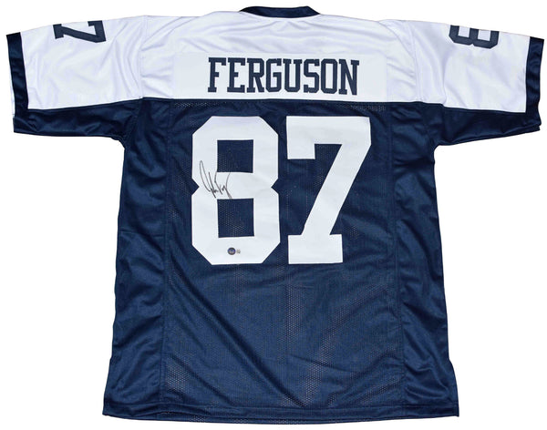 JAKE FERGUSON SIGNED AUTOGRAPHED DALLAS COWBOYS #87 THROWBACK JERSEY BECKETT