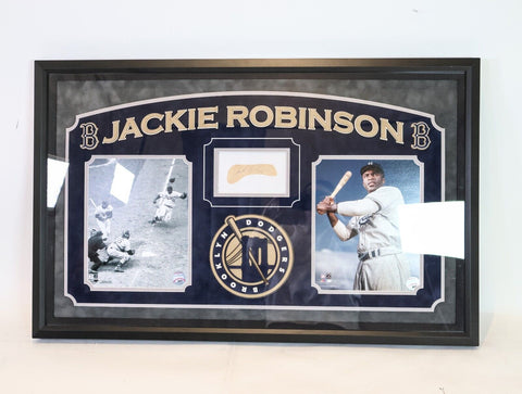 Jackie Robinson Cut Signature with Deluxe Frame (PSA Authenticated)