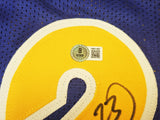 WARRIORS MITCH RICHMOND AUTOGRAPHED BLUE JERSEY HOF 2014 BECKETT WITNESS 232588