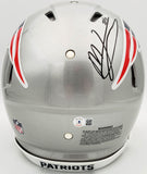 MAC JONES AUTOGRAPHED PATRIOTS SILVER FULL SIZE AUTHENTIC HELMET BECKETT 200939