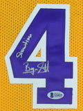 Byron Scott "Showtime" Authentic Signed Yellow Pro Style Jersey BAS Witnessed