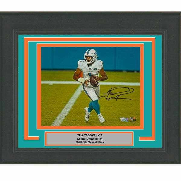 FRAMED Autographed/Signed TUA TAGOVAILOA Miami Dolphins 8x10 Photo Fanatics COA