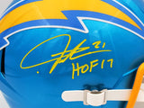 LADAINIAN TOMLINSON AUTOGRAPHED CHARGERS FLASH FULL SIZE HELMET BECKETT 201539