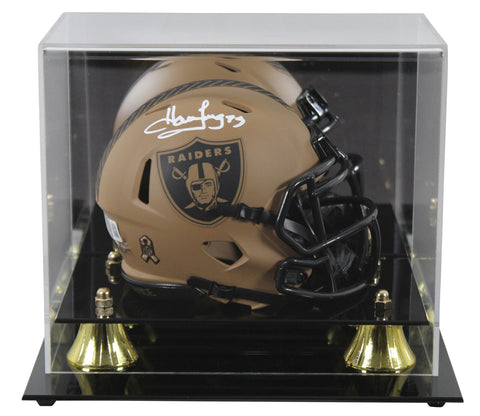 Raiders Howie Long Signed Salute To Service II Speed Mini Helmet w/ Case BAS Wit