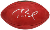 TOM BRADY AUTOGRAPHED NFL LEATHER SB LOGO FOOTBALL PATRIOTS FANATICS HOLO 202895