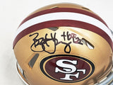 BRYANT YOUNG AUTOGRAPHED 49ERS GOLD SPEED MINI HELMET HOF 22 BECKETT 215663