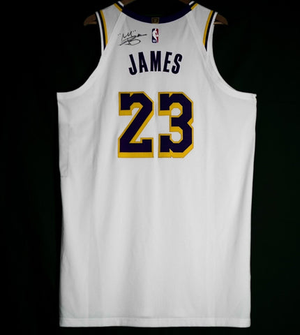 LeBron James Lakers Autographed Team Issued Jersey w/ Crown Inscription JSA/SIA