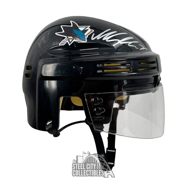 Macklin Celebrini Autographed San Jose Mini Hockey Helmet - Fanatics