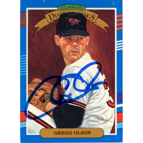 Gregg Olson Autographed 1990 Donruss DK 23 Trading Card Beckett 47522