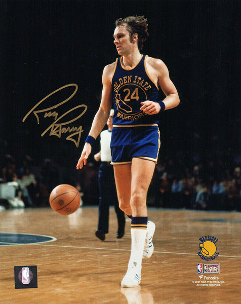 Rick Barry Signed Golden State Warriors Action 8x10 Photo - (SCHWARTZ COA)