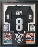 FRAMED OAKLAND RAIDERS RAY GUY AUTOGRAPHED SIGNED JERSEY JSA COA