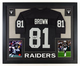 Tim Brown Signed Oakland Raiders 35"x 43" Framed Jersey (Beckett) All Pro W.R.