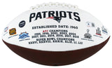 Patriots Richard Seymour Signed Wilson White Panel Logo Football BAS Witnessed