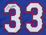 Jose Canseco Signed Rangers Blue Alternate Jersey (JSA) 2xWorld Series Champion