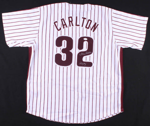 Steve Carlton Signed Philadelphia Phillies Jersey Inscribed "Lefty" (JSA COA)