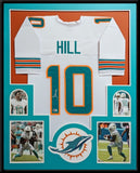 FRAMED MIAMI DOLPHINS TYREEK HILL AUTOGRAPHED SIGNED JERSEY BECKETT HOLO