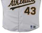 Athletics Dennis Eckersley Signed White Russell Athletic Jersey BAS #X71279