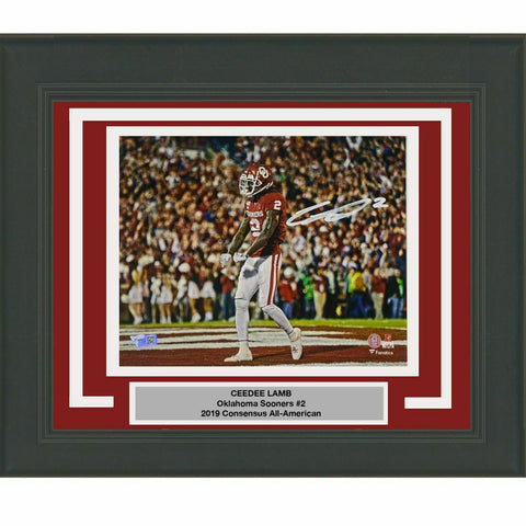 FRAMED Autographed/Signed CEEDEE LAMB Oklahoma Sooners 8x10 Photo Fanatics COA 1