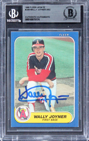 Angels Wally Joyner Signed 1986 Fleer Update #U59 Rookie Card BAS Slabbed