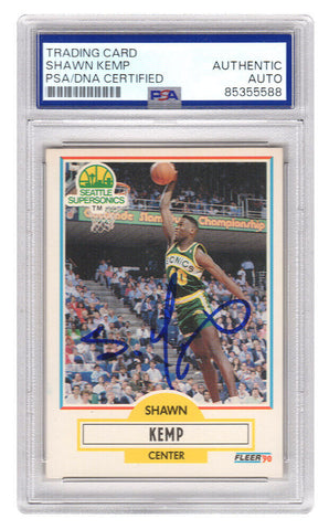 Shawn Kemp Signed Supersonics 1990 Fleer Rookie Basketball Card #178 - (PSA/DNA)