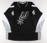 George Gervin Signed San Antonio Spurs Hockey Style Jersey (JSA COA) The Iceman