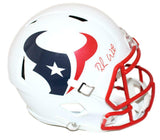 Deshaun Watson Autographed Houston Texans Flat White Replica Helmet BAS 26882