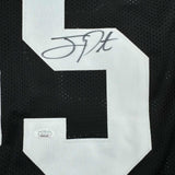 Framed Autographed/Signed Joey Porter Sr 35x39 Pittsburgh Black Jersey JSA COA 2