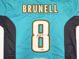 JACKSONVILLE JAGUARS MARK BRUNELL AUTOGRAPHED TEAL STAT JERSEY BECKETT QR 234539