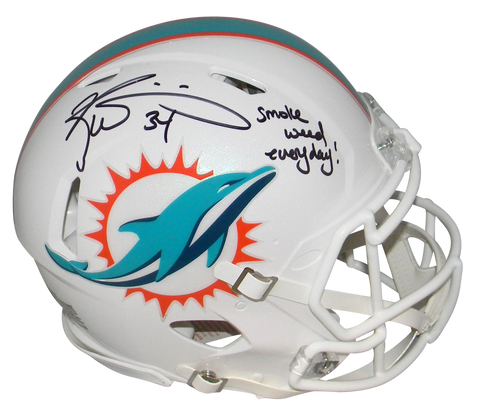 RICKY WILLIAMS SIGNED MIAMI DOLPHINS AUTHENTIC SPEED HELMET SMOKE WEED EVERYDAY